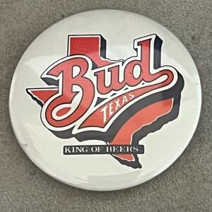Budweiser Texas Red and Black Button